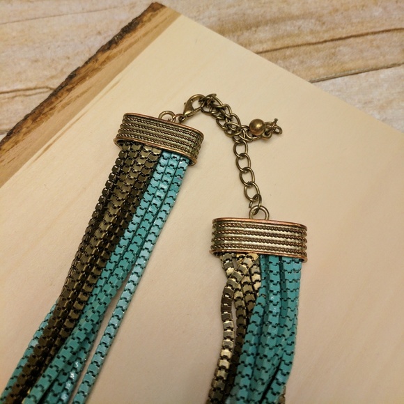 Fun Boutique Turquoise/ Brass Necklace - Picture 3 of 4